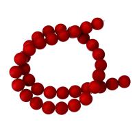 Perles de verre mat, Rond, rouge Environ 14.7 pouce, Environ Vendu par brin
