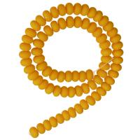 Abalorios de Cristal Mate, Vidrio, ábaco, amarillo, 5x8mm, longitud:aproximado 14.8 Inch, aproximado 76PCs/Sarta, Vendido por Sarta