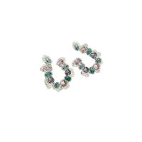 Boucle d'oreille de bijoux en cristal, laiton, avec cristal, Placage, pavé de micro zircon & pour femme, multicolore Vendu par paire