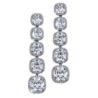 Cubic Zirconia Micro Pave Brass Earring, plated, micro pave cubic zirconia & for woman 64mm 