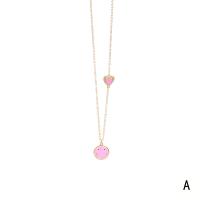 Cubic Zircon Micro Pave Brass Necklace, micro pave cubic zirconia & for woman & enamel cm 