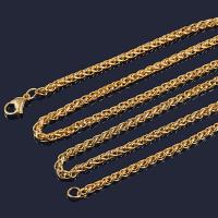 Stainless Steel Chain Necklace, plated, Unisex & rope chain, golden 