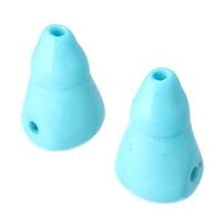 Синтетическая голубая бирюза Бусина-гуру с тремя отверстиями, голубой отверстие:Приблизительно 2mm, продается PC
