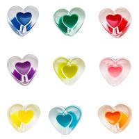collier en perle acrylique , coeur, DIY & émail, plus de couleurs à choisir, 18mm Vendu par sac