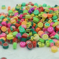 Fruit d'argile de polymère perles 
, fruitcéréale, impression, DIY, couleurs mélangées, 10-20mm, Vendu par PC