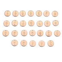 Zinc Alloy Charm Connector, Round, plated, DIY & with letter pattern 10mm 