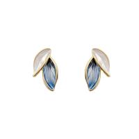 Enamel Zinc Alloy Stud Earring, 925 thailand sterling silver post pin, high quality plated, fashion jewelry & for woman 