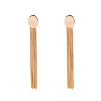 Fashion Fringe Earrings, Brass, 925 thailand sterling silver post pin, plated, fashion jewelry & for woman, golden, 83mm 