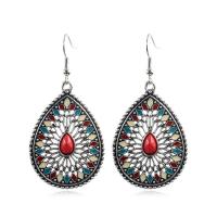 Turquoise Zinc Alloy Earring, with turquoise, Teardrop, plated, fashion jewelry & for woman & enamel 