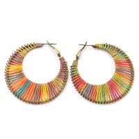 Zinc Alloy Hoop Earring, with Caddice, fashion jewelry & for woman, multi-colored 