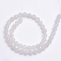 weiße Jade Perle, rund, poliert, unisex & verschiedene Größen vorhanden, weiß, verkauft von Strang