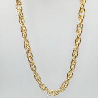 alliage de zinc chaîne de collier, plaqué de couleur d'or KC, chaîne Français corde de Français & longueur différente pour le choix & pour homme, plus de couleurs à choisir, Environ Vendu par sac
