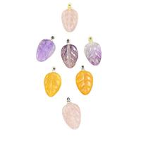 Gemstone Jewelry Pendant, Natural Stone, Leaf, polished & Unisex 