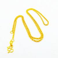 Brass Chain Necklace, gold color plated & for woman Approx 17.72 Inch, Approx 