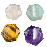 Gemstone ювелирные изделия Кулон, Природный камень, Шестиугольник, различные материалы для выбора & Мужская & граненый, Много цветов для выбора, 27mm, продается PC