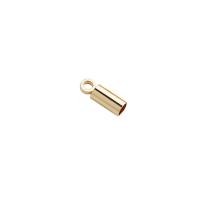 Brass Cord Tips, 14K gold plated 