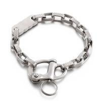 Stainless Steel Bracelet, for man, original color, 8mm Approx 8.66 Inch 