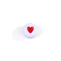 Enamel Acrylic Beads, Heart, DIY, mixed colors 