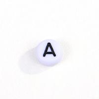 Abalorios Alfabeto de Acrílico, Esférico, Bricolaje & esmalte, color mixto, 4x7mm, Vendido por Bolsa