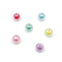 collier en perle acrylique , Rond, Placage, DIY, plus de couleurs à choisir Vendu par sac