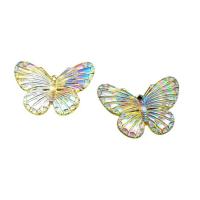 Plated Acrylic Pendants, Butterfly, injection moulding, random style & DIY, mixed colors 