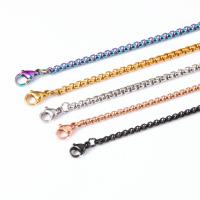 Stainless Steel Chain Necklace, 304 Stainless Steel, plated, silver color 