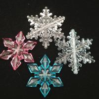 Acrylic Jewelry Beads, Snowflake, injection moulding, random style & DIY, mixed colors, 2-6cm 
