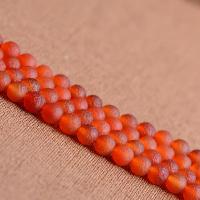 Natürliche Effloresce Achat Perlen, Auswitterung Achat, DIY & verschiedene Größen vorhanden, rot, Länge:38 cm, verkauft von Strang