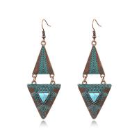Turquoise Zinc Alloy Earring, with turquoise, plated, fashion jewelry & for woman 