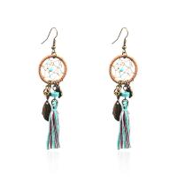 Turquoise Zinc Alloy Earring, with Caddice & turquoise, plated, fashion jewelry & for woman 