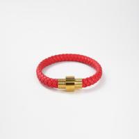 PU Leather Cord Bracelets, with Stainless Steel, plated, fashion jewelry 