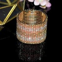 Rhinestone Cup Chain Bracelets, Iron, plated, fashion jewelry & multilayer & with rhinestone 43mm, Inner Approx 60mm 