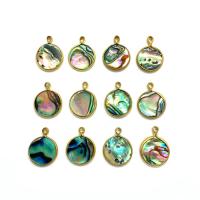 Abalone Shell Pendants, with Brass, gold color plated, fashion jewelry & DIY 
