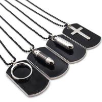 Zinc Alloy Sweater Chain Necklace, Rectangle, silver color plated, Unisex & ball chain black Approx 27.56 Inch 