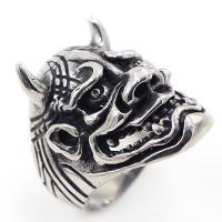 Anillo de dedo de acero Titanium de, Partículas de acero, chapado en color de plata antigua, unisexo, 20x33mm, Vendido por UD