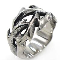 Stainless Steel Finger Ring, 316L Stainless Steel, antique silver color plated, Unisex 