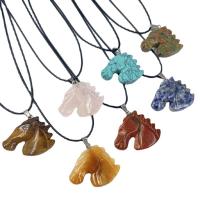 Gemstone ювелирные изделия Кулон, Природный камень, Лошадь, различные материалы для выбора & Мужская, Много цветов для выбора продается PC