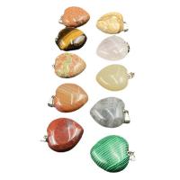 Joyas de piedras preciosas colgante, Piedra natural, Corazón, diferentes materiales para la opción & unisexo, más colores para la opción, 30x30mm, Vendido por UD