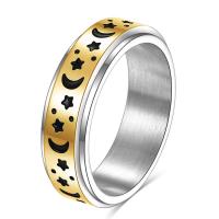 Titanium Steel Finger Ring, plated, fashion jewelry & enamel 
