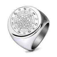 Titanium Steel Finger Ring, plated, for man & enamel 