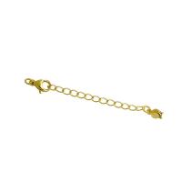 Brass Extender Chain, 18K gold plated, DIY & twist oval chain 65mm 