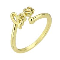 Brass Cuff Finger Ring, gold color plated, Adjustable, US Ring 