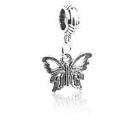 Zinc Alloy European Pendants, Butterfly, antique silver color plated, DIY & for woman 
