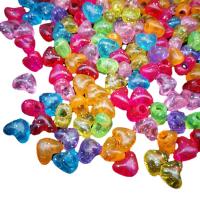 Perles en plastique de mode, coeur, moulage par injection, DIY, couleurs mélangées, 2-5cm, Vendu par PC