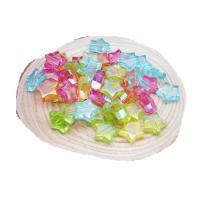 Plating Acrylic Beads, Star, injection moulding, random style & DIY, mixed colors, 1-3cm 