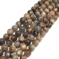 Sonnenstein Perle, rund, poliert, DIY, gemischte Farben, Länge:38 cm, verkauft von Strang