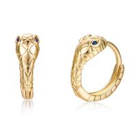 Brass Huggie Hoop Earring, micro pave cubic zirconia & for woman 