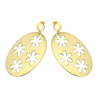 Stainless Steel Drop Earring, fashion jewelry & for woman, golden 