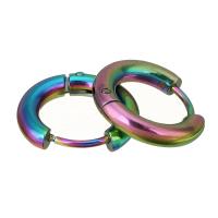 Stainless Steel Huggie Hoop Earring, fashion jewelry & for woman, multi-colored 