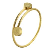 pulsera brazalete de acero inoxidable, Joyería & para mujer, dorado, 3mm, Vendido por UD